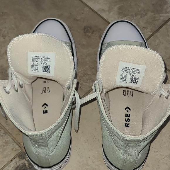 Converse Light Green High-Tops with White Accents - Picture 10 of 12